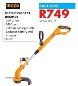 Chamberlain INGCO CORDLESS GRASS TRIMMER offer