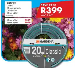 Chamberlain GARDENA HOSE PIPE Classic offer