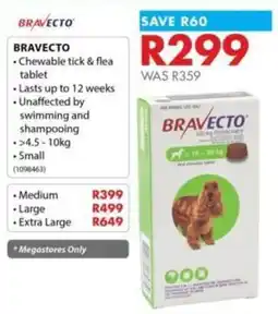Chamberlain Bravecto chewable tick & flea tablet offer