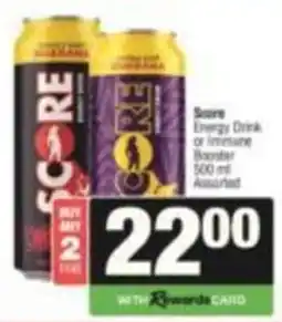KwikSpar Score Energy Drink or Immune Booster Assorted offer