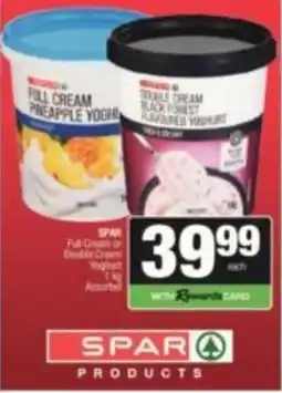KwikSpar SPAR Full Cream or Double Cream Yogurt Assorted offer
