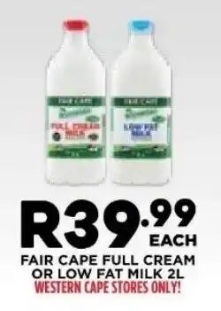 Fresh Stop Fair Cape Full Cream or Low Fat Milk offer