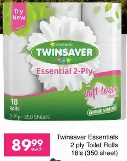 Save Twinsaver Essentials 2 ply Toilet Rolls offer