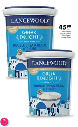 Save Lancewood Greek Delight Double Cream Plain Yoghurt offer