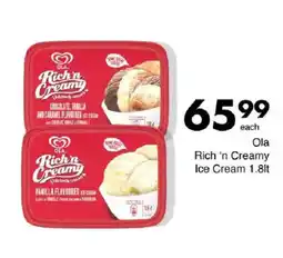 Save Ola Rich 'n Creamy Ice Cream offer