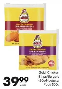 Save Goldi Chicken Strips/Burgers offer