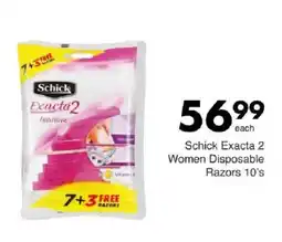 Save Schick Exacta 2 Women Disposable Razors offer