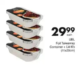 Save UBL Foil Takeaway Container + Lid 6's offer