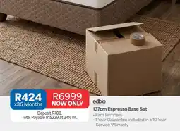 OK Furniture 137cm Espresso Base Set offer