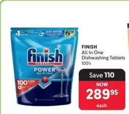 Makro FINISH All In One Dishwashing Tablets 100's offer