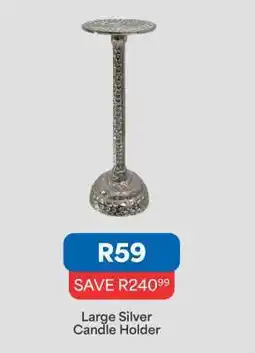 OK Furniture Large Silver Candle Holder offer