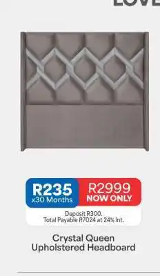 OK Furniture Crystal Queen Upholstered Headboard offer