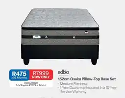 OK Furniture 152cm Osaka Pillow-Top Base Set offer
