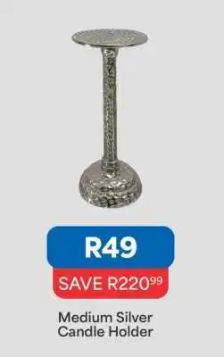 OK Furniture Medium Silver Candle Holder offer