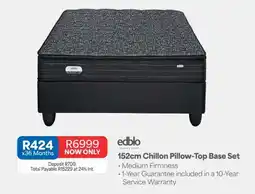 OK Furniture 152cm Chillon Pillow-Top Base Set offer