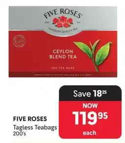 Makro FIVE ROSES Tagless Teabags 200's offer