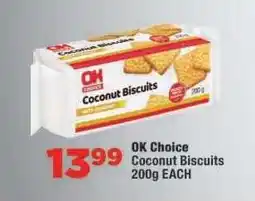 OK Foods OK Choice Coconut Biscuits offer