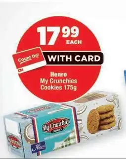 OK Foods Henro My Crunchies Cookies 175g offer