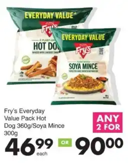 Save Hyper Fry's Everyday Value Pack Hot Dog/Soya Mince offer