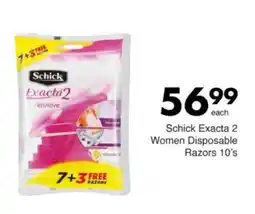 Save Hyper Schick Exacta 2 Women Disposable Razors offer