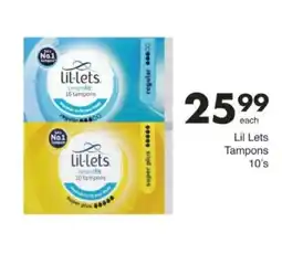 Save Hyper Lil Lets Tampons offer
