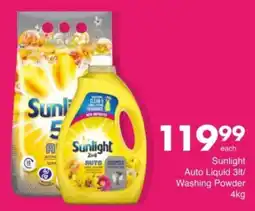 Save Hyper Sunlight Auto Liquid 3lt/ Washing Powder 4kg offer