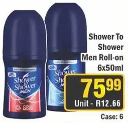 J&E Cash and Carry Shower To Shower Men Roll-on offer