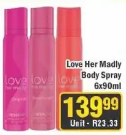 J&E Cash and Carry Love Her Madly Body Spray offer