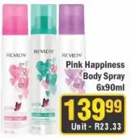 J&E Cash and Carry Revlon Pink Happiness Body Spray offer