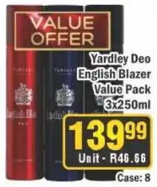 J&E Cash and Carry Yardley Deo English Blazer Value Pack offer