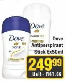 J&E Cash and Carry Dove Antiperspirant Stick offer