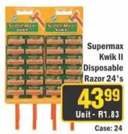 J&E Cash and Carry Supermax Kwik II Disposable Razor 24's offer