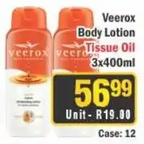 J&E Cash and Carry Veerox Body Lotion Tissue Oil offer