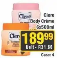J&E Cash and Carry Cleré Body Crème offer