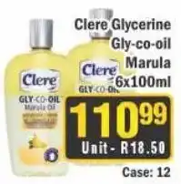 J&E Cash and Carry Clere Glycerine Gly-co-oil Marula offer