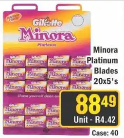 J&E Cash and Carry Gillette Minora Platinum Blades offer