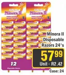 J&E Cash and Carry Gillette Minora II Disposable Razors offer