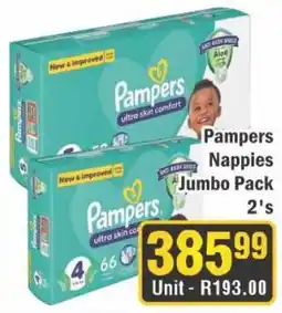 J&E Cash and Carry Pampers Nappies Jumbo Pack 2's offer
