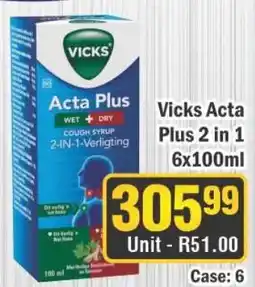 J&E Cash and Carry Vicks Acta Plus 2 in 1 offer
