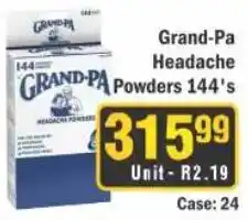 J&E Cash and Carry Grand-Pa Headache Powders offer