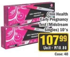 J&E Cash and Carry Clini Health Early Pregnancy Test (Midstream Singles) offer