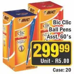 J&E Cash and Carry Bic Clic Ball Pens Assorted offer