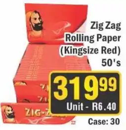 J&E Cash and Carry Zig Zag Rolling Paper (Kingsize Red) offer