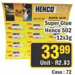 J&E Cash and Carry Super Glue Henco 502 offer