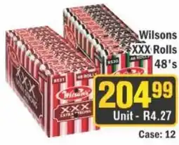 J&E Cash and Carry Wilsons XXX Rolls offer
