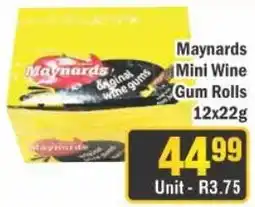 J&E Cash and Carry Maynards Mini Wine Gum Rolls offer