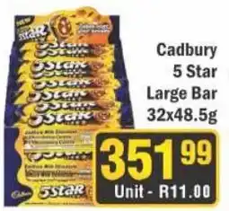 J&E Cash and Carry Cadbury 5 Star Large Bar offer