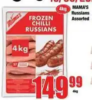 Boxer Mama's - frozen chilli russians offer
