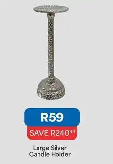 OK Furniture Large silver candle holder offer