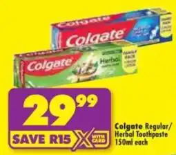 Shoprite Colgate Regular/Herbal Toothpaste offer